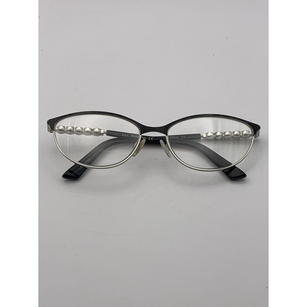 Swarovski Eyeglasses FIONA SW 5139 001 55-16-135 Black Cat Eye Frame Womens